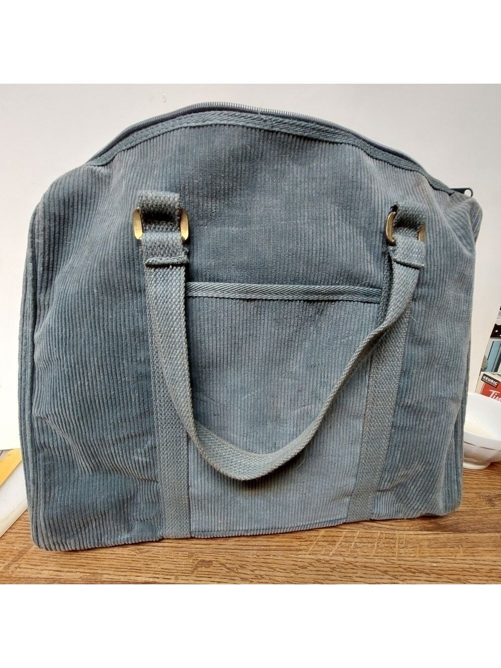 Vintage* 60s Grey Corduroy Tote Bag